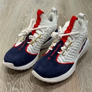 Under Armour Harper 9 Turf Baseball Shoes Mens 8 White Blue USA 3027440-101